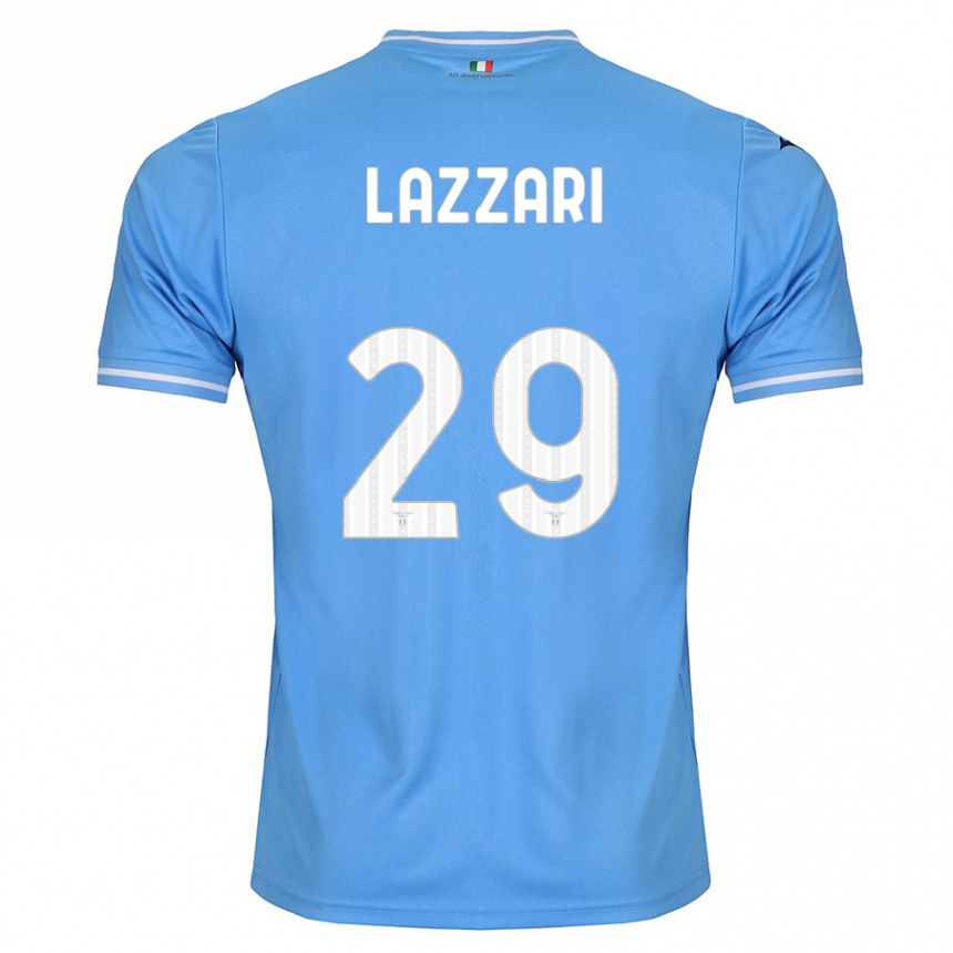 Kids Football Manuel Lazzari #29 Blue Home Jersey 2023/24 T-Shirt Canada