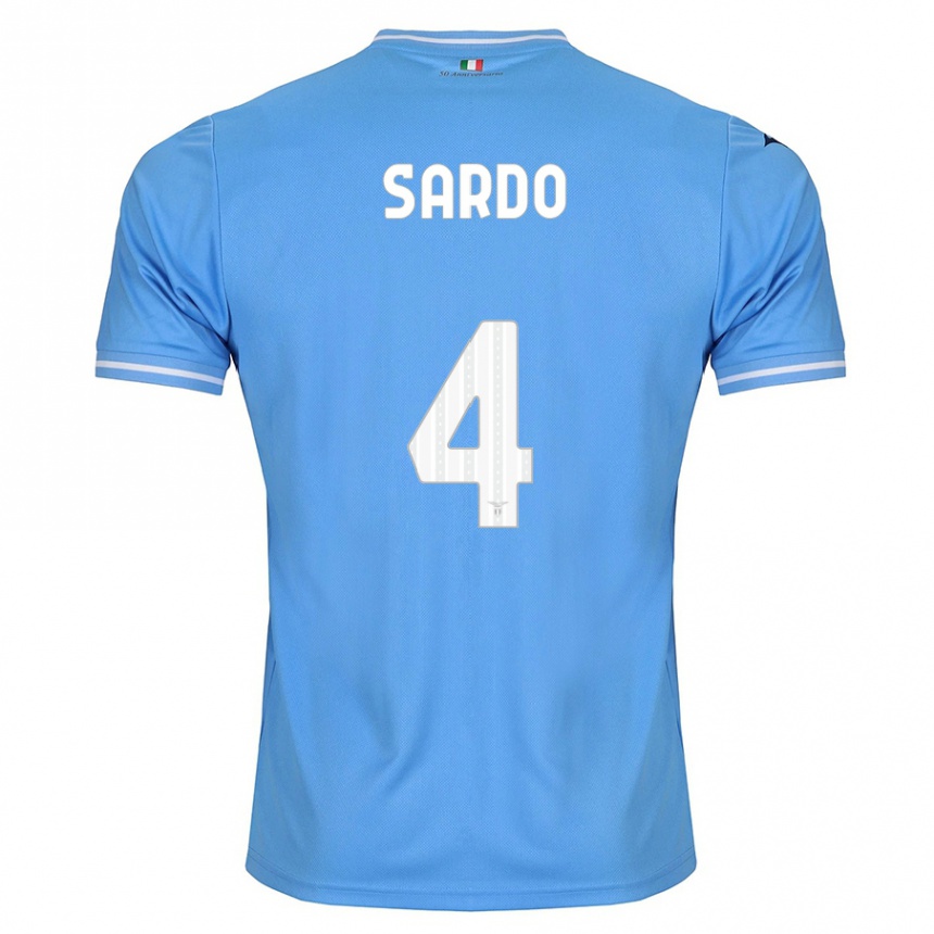 Kids Football Jacopo Sardo #4 Blue Home Jersey 2023/24 T-Shirt Canada