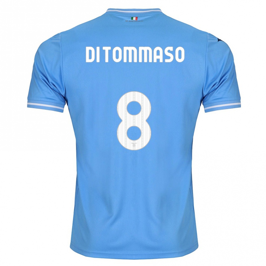 Kids Football Leonardo Di Tommaso #8 Blue Home Jersey 2023/24 T-Shirt Canada