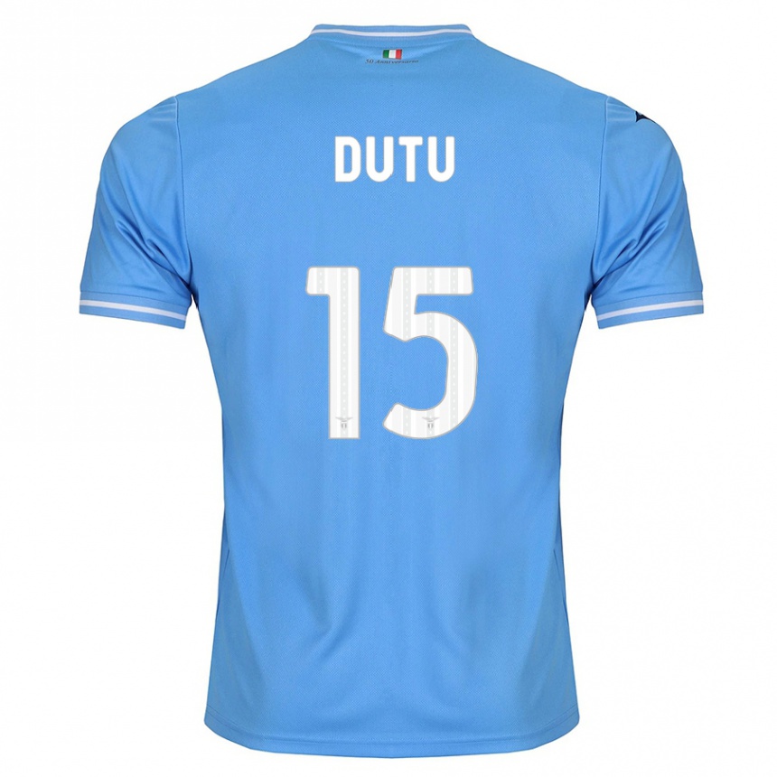 Kids Football Matteo Dutu #15 Blue Home Jersey 2023/24 T-Shirt Canada