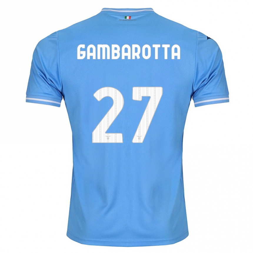 Kids Football Margot Gambarotta #27 Blue Home Jersey 2023/24 T-Shirt Canada