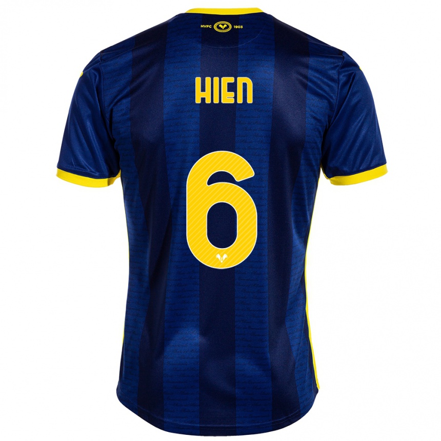 Kids Football Isak Hien #6 Navy Home Jersey 2023/24 T-Shirt Canada