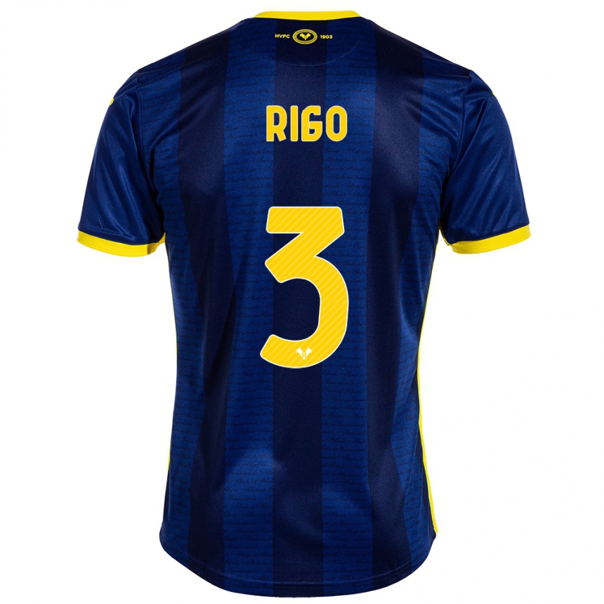 Enfant Football Maillot Mattia Rigo #3 Marin Tenues Domicile 2023/24 Canada