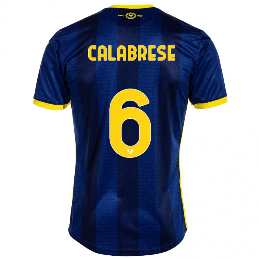 Kids Football Nicolò Calabrese #6 Navy Home Jersey 2023/24 T-Shirt Canada