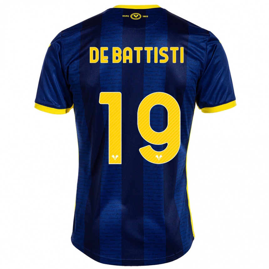 Enfant Football Maillot Davide De Battisti #19 Marin Tenues Domicile 2023/24 Canada