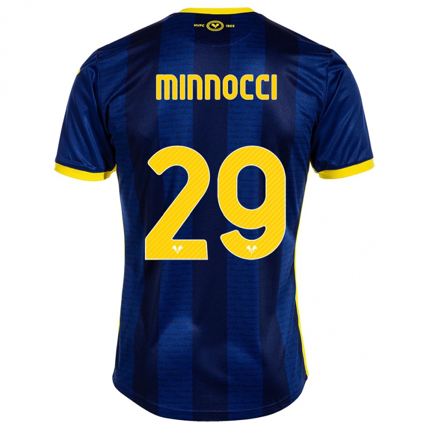 Enfant Football Maillot Valerio Minnocci #29 Marin Tenues Domicile 2023/24 Canada