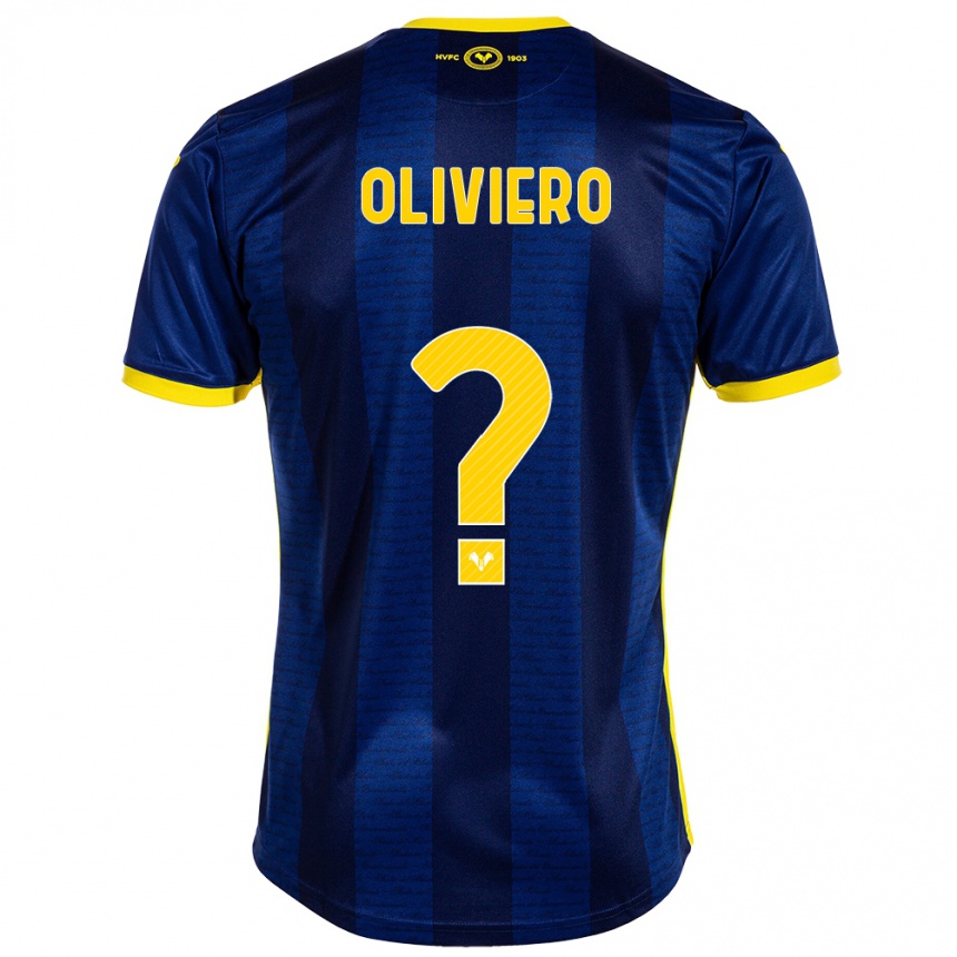 Kids Football Davide Oliviero #0 Navy Home Jersey 2023/24 T-Shirt Canada