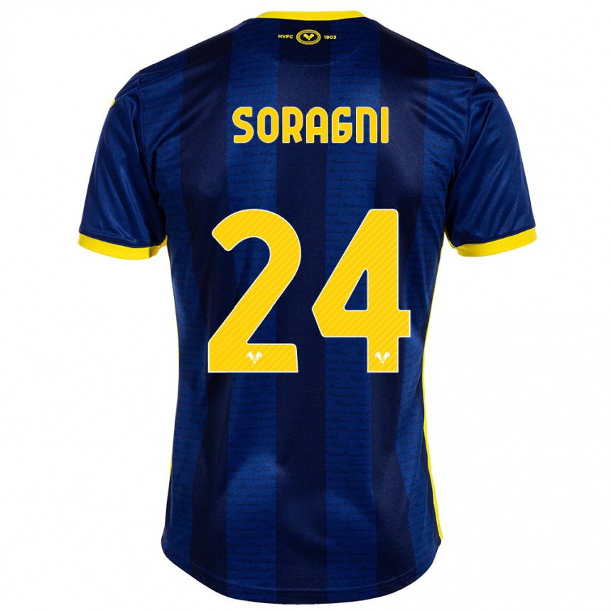 Kids Football Alberto Soragni #24 Navy Home Jersey 2023/24 T-Shirt Canada