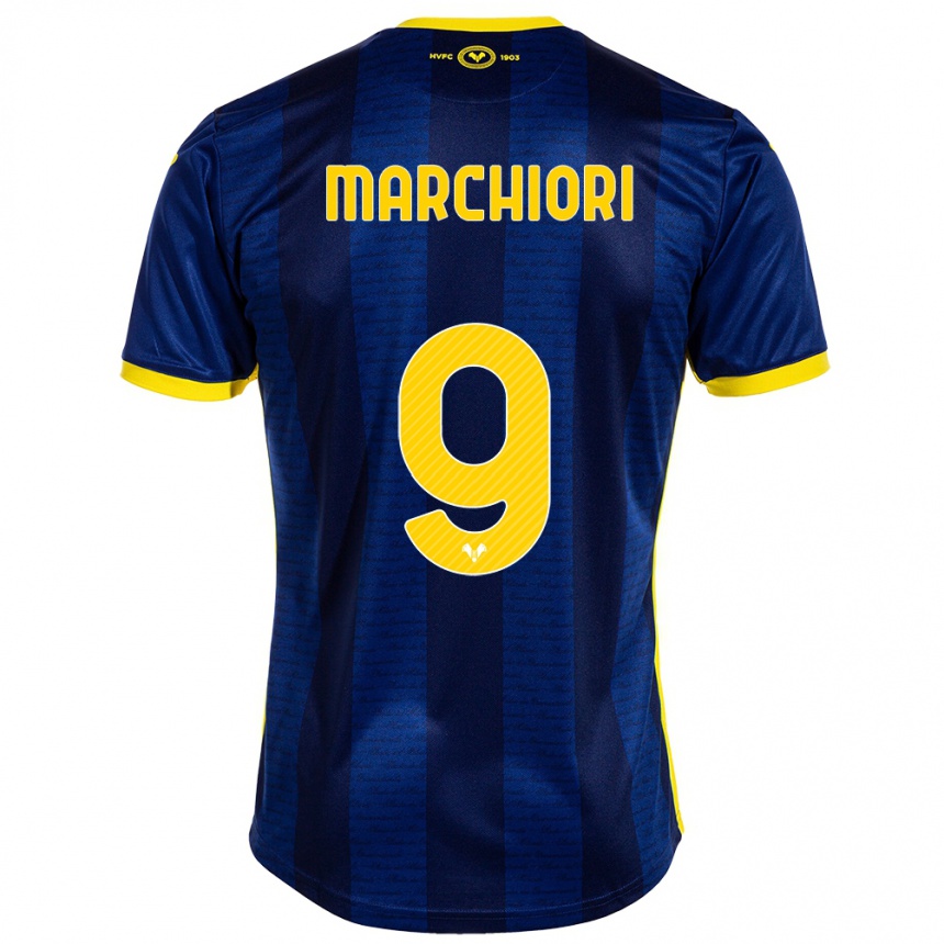 Enfant Football Maillot Giorgia Marchiori #9 Marin Tenues Domicile 2023/24 Canada