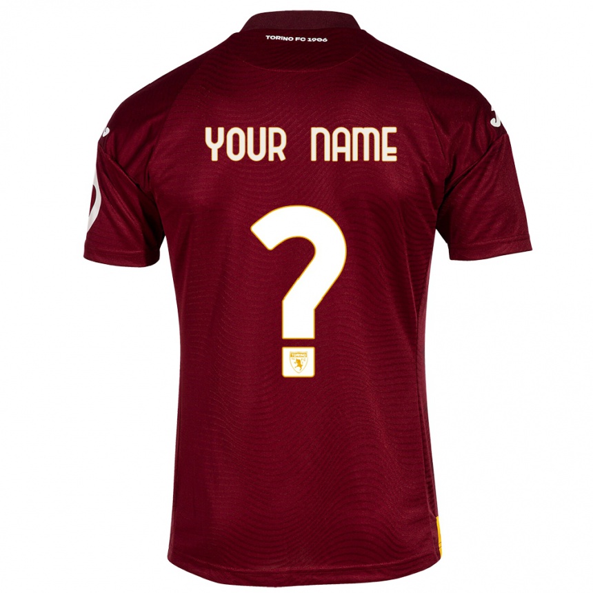 Kids Football Your Name #0 Dark Red Home Jersey 2023/24 T-Shirt Canada