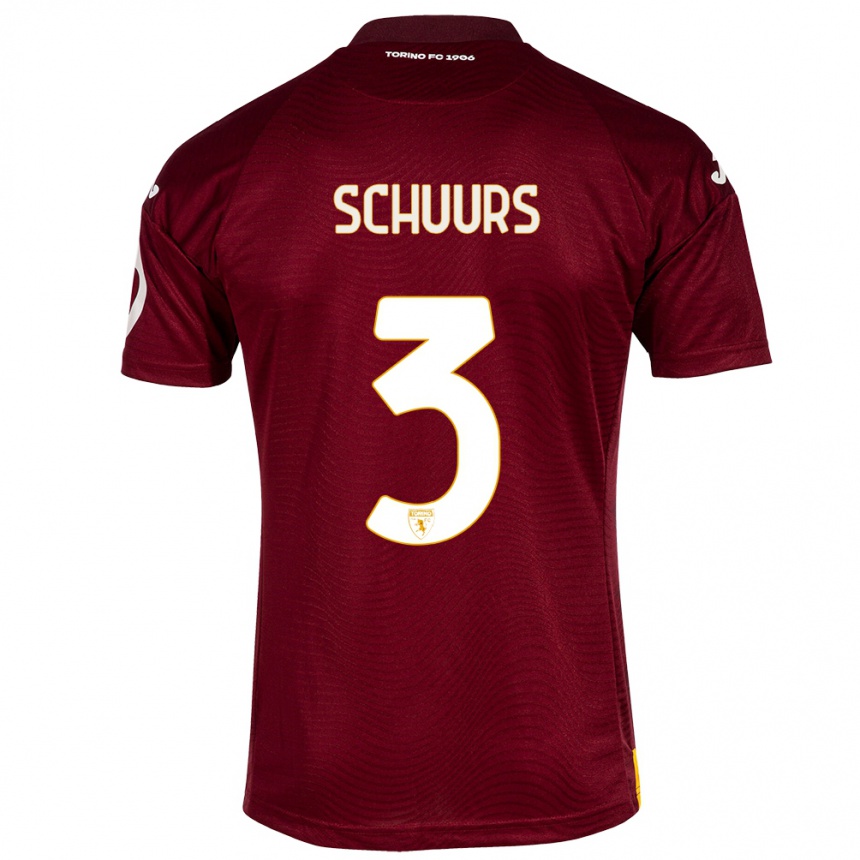 Enfant Football Maillot Perr Schuurs #3 Rouge Foncé Tenues Domicile 2023/24 Canada