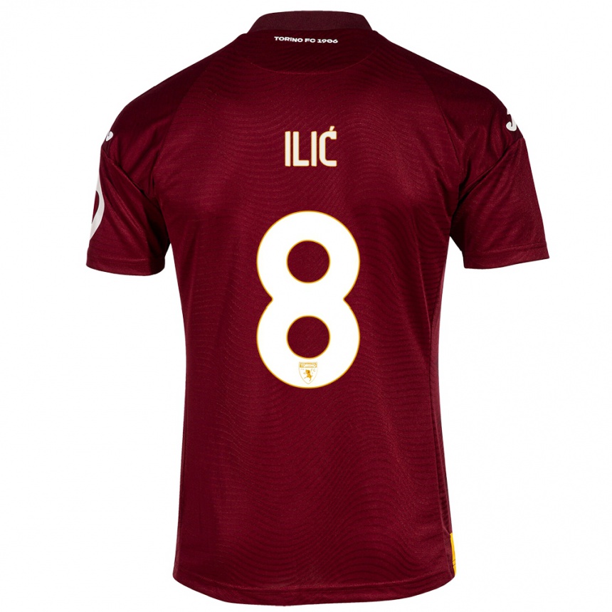 Kids Football Ivan Ilić #8 Dark Red Home Jersey 2023/24 T-Shirt Canada