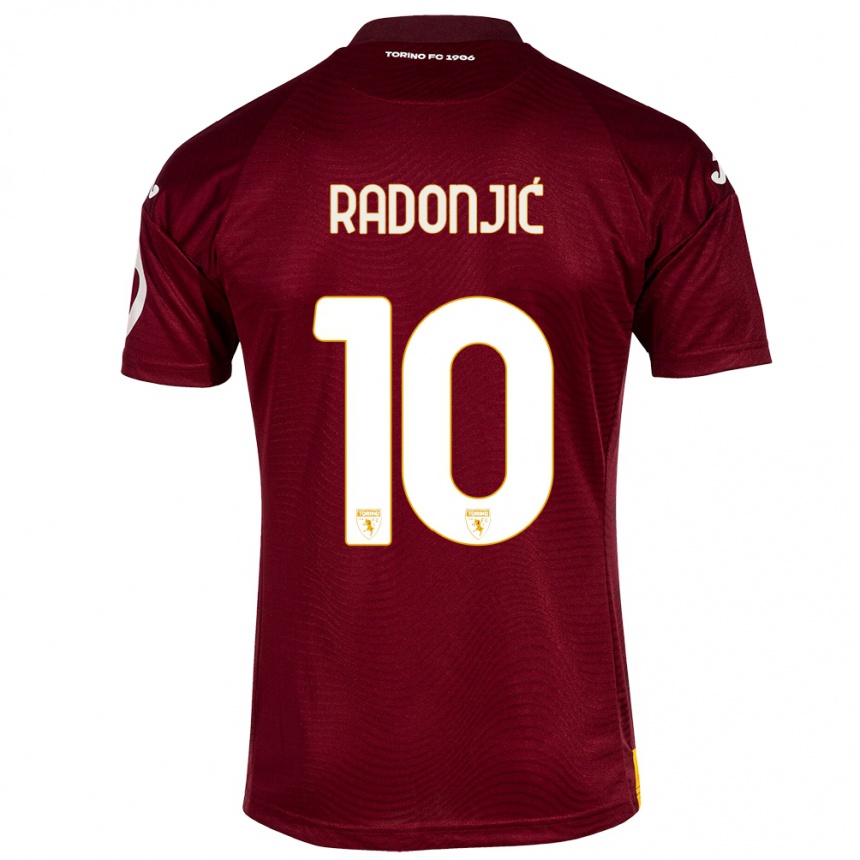 Kids Football Nemanja Radonjić #10 Dark Red Home Jersey 2023/24 T-Shirt Canada