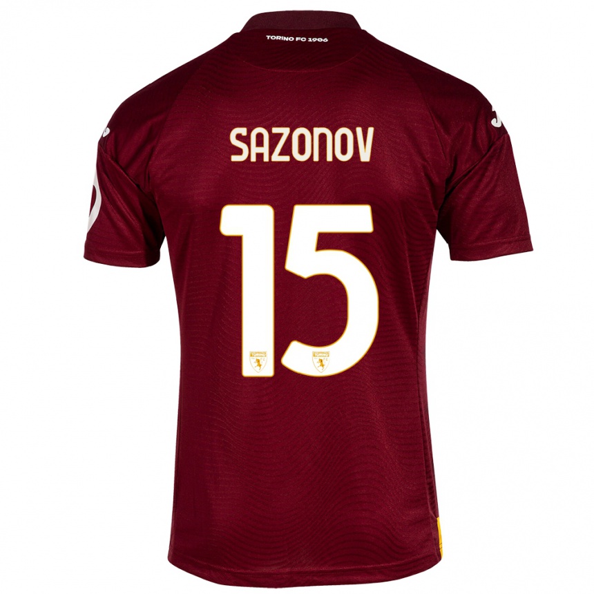 Enfant Football Maillot Saba Sazonov #15 Rouge Foncé Tenues Domicile 2023/24 Canada