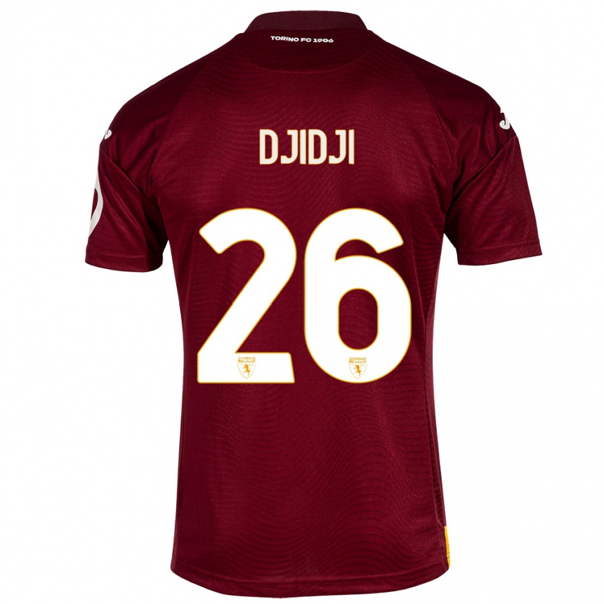 Kids Football Koffi Djidji #26 Dark Red Home Jersey 2023/24 T-Shirt Canada