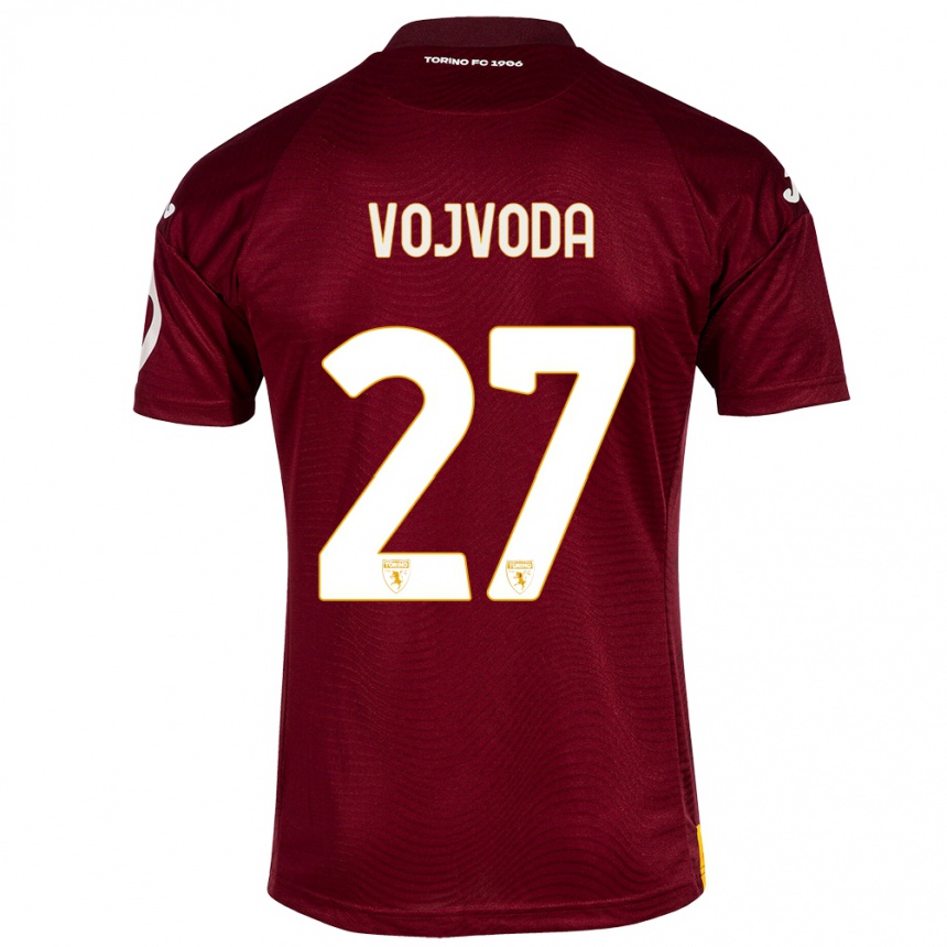 Kids Football Mërgim Vojvoda #27 Dark Red Home Jersey 2023/24 T-Shirt Canada