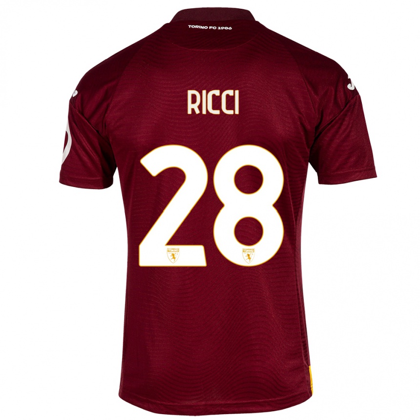 Kids Football Samuele Ricci #28 Dark Red Home Jersey 2023/24 T-Shirt Canada