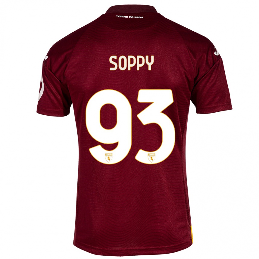 Kids Football Brandon Soppy #93 Dark Red Home Jersey 2023/24 T-Shirt Canada