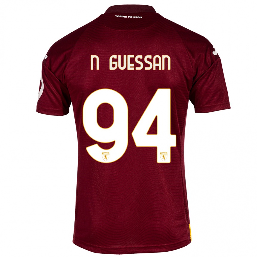 Kids Football Ange Caumenan N'guessan #94 Dark Red Home Jersey 2023/24 T-Shirt Canada