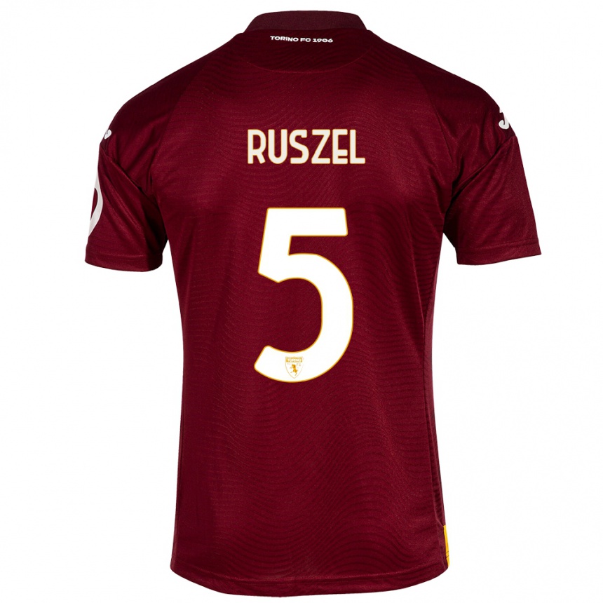 Enfant Football Maillot Marcel Ruszel #5 Rouge Foncé Tenues Domicile 2023/24 Canada