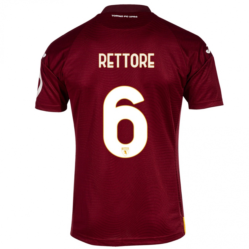 Kids Football Mirko Rettore #6 Dark Red Home Jersey 2023/24 T-Shirt Canada