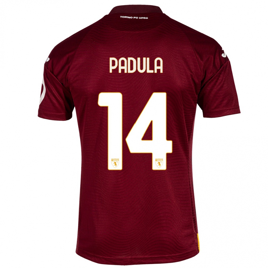 Kids Football Cristian Padula #14 Dark Red Home Jersey 2023/24 T-Shirt Canada