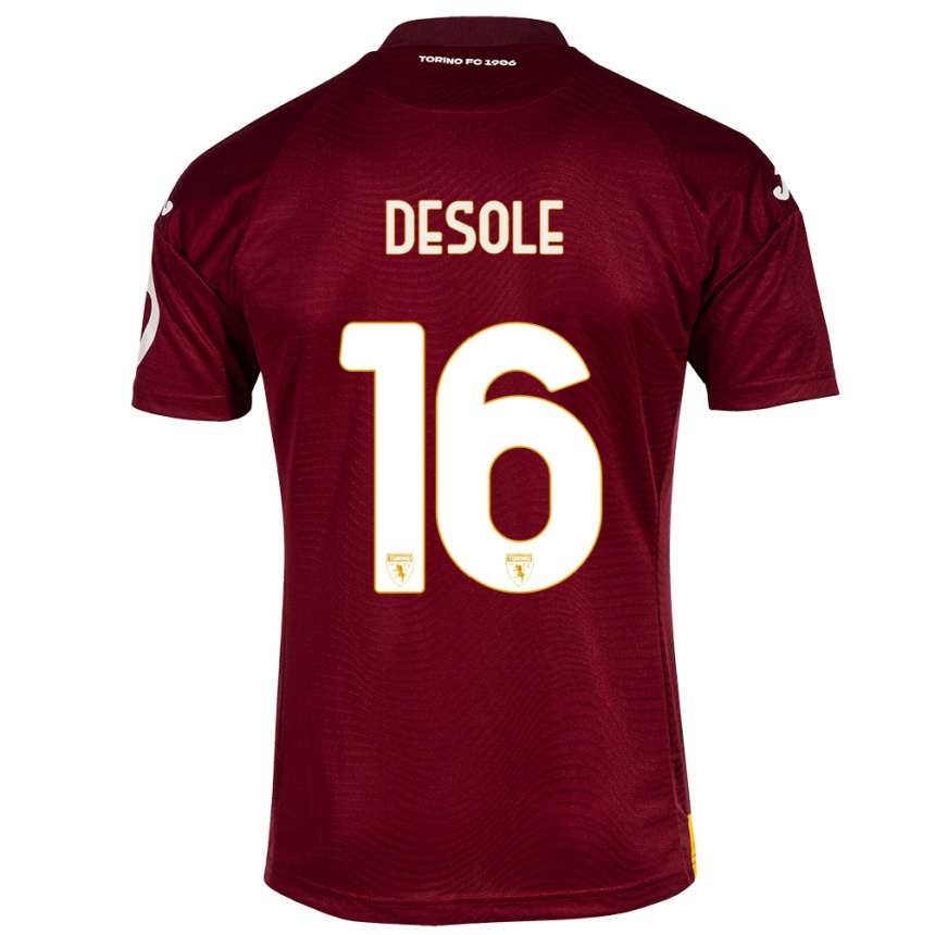 Enfant Football Maillot Fabio Desole #16 Rouge Foncé Tenues Domicile 2023/24 Canada