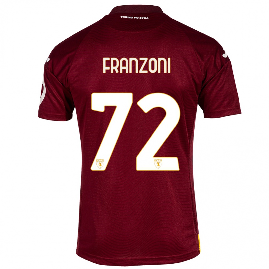 Kids Football Nicolò Franzoni #72 Dark Red Home Jersey 2023/24 T-Shirt Canada