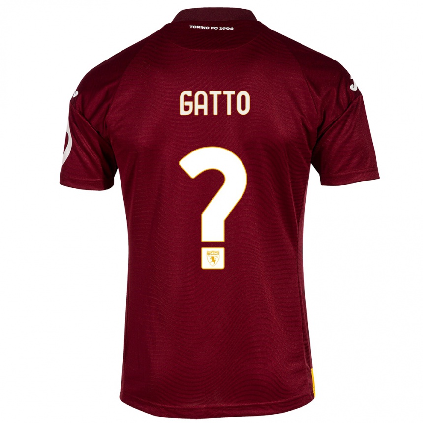 Kids Football Tommaso Gatto #0 Dark Red Home Jersey 2023/24 T-Shirt Canada