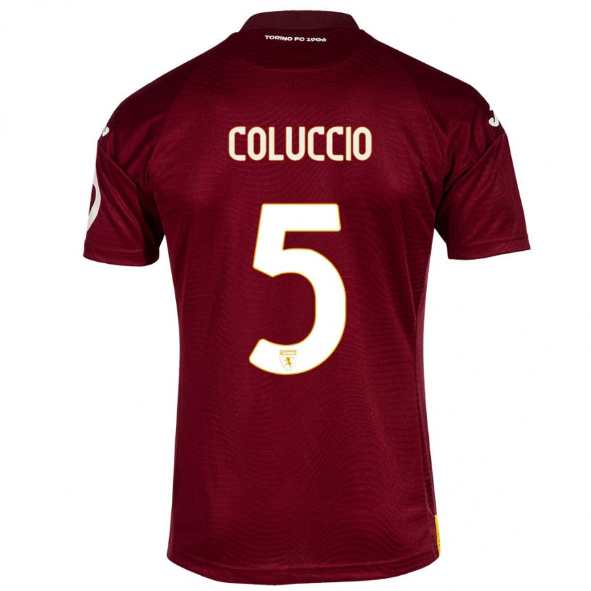 Kids Football Francesca Coluccio #5 Dark Red Home Jersey 2023/24 T-Shirt Canada