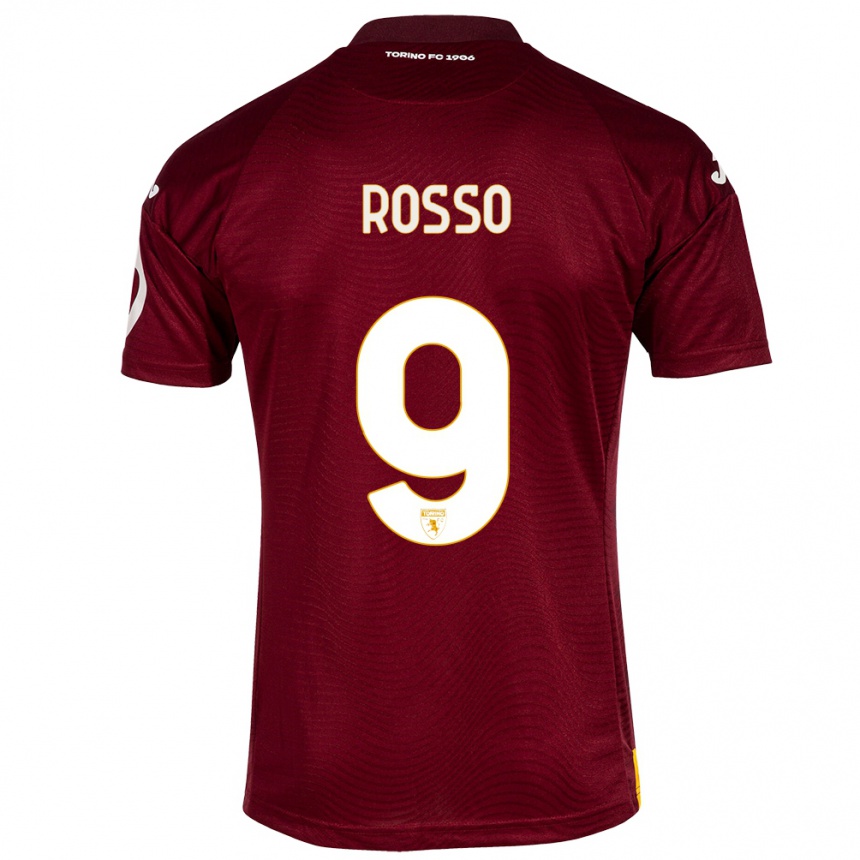 Kids Football Eleonora Rosso #9 Dark Red Home Jersey 2023/24 T-Shirt Canada