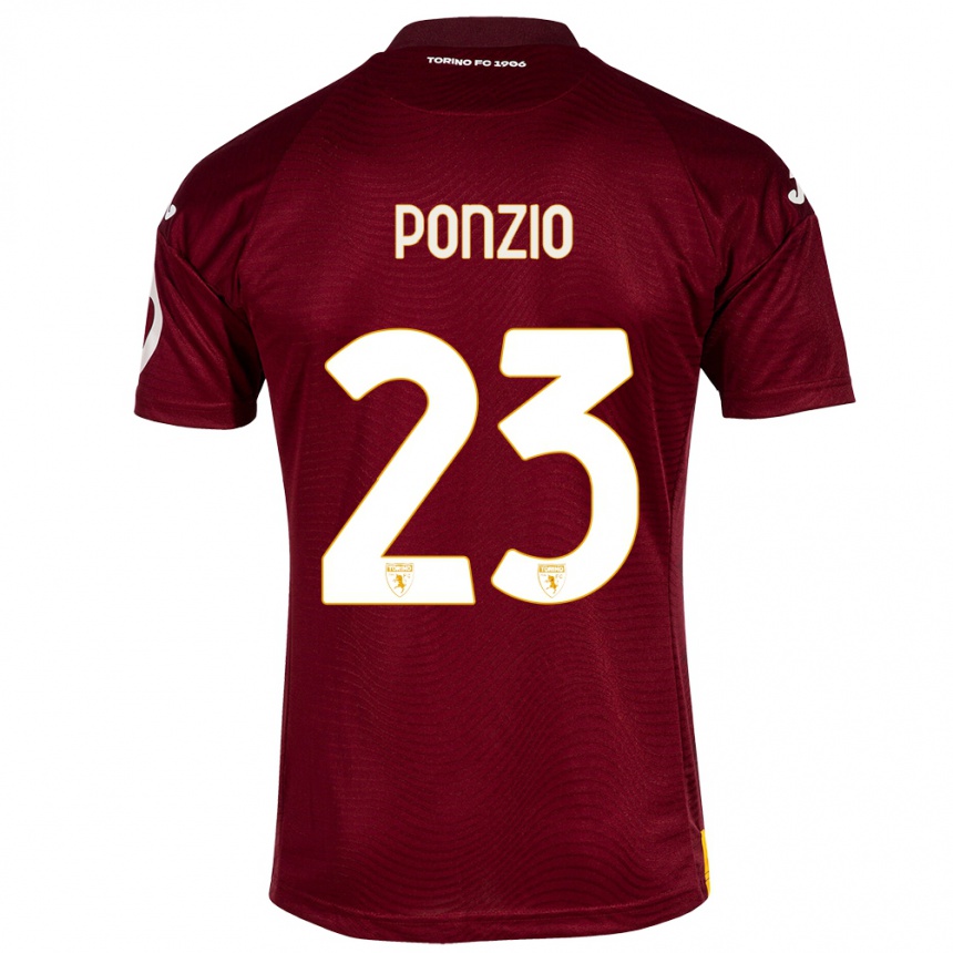 Kids Football Erika Ponzio #23 Dark Red Home Jersey 2023/24 T-Shirt Canada