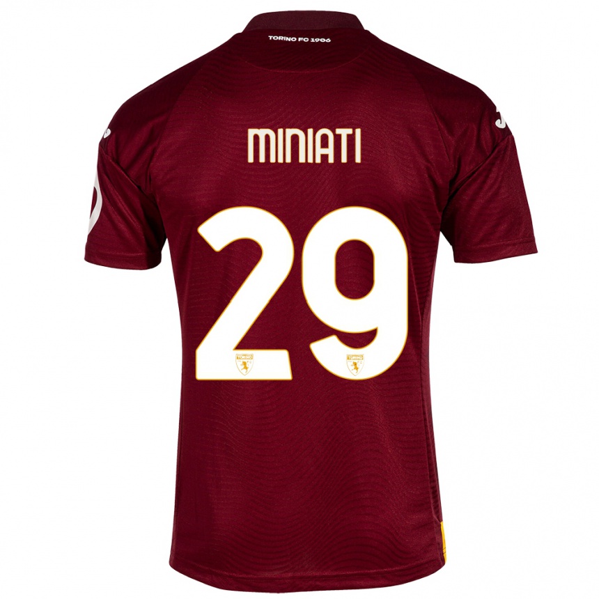 Kids Football Elisa Miniati #29 Dark Red Home Jersey 2023/24 T-Shirt Canada