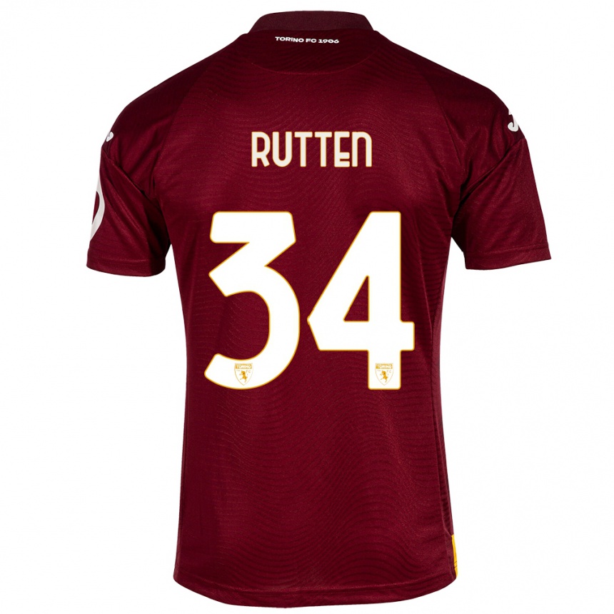 Enfant Football Maillot Jill Rutten #34 Rouge Foncé Tenues Domicile 2023/24 Canada