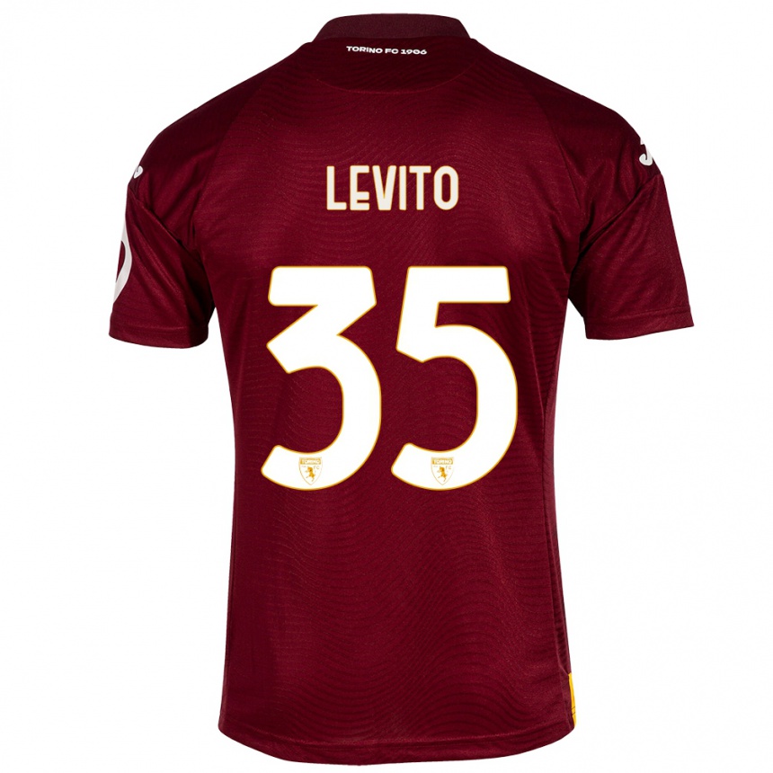 Kids Football Isabeau Levito #35 Dark Red Home Jersey 2023/24 T-Shirt Canada