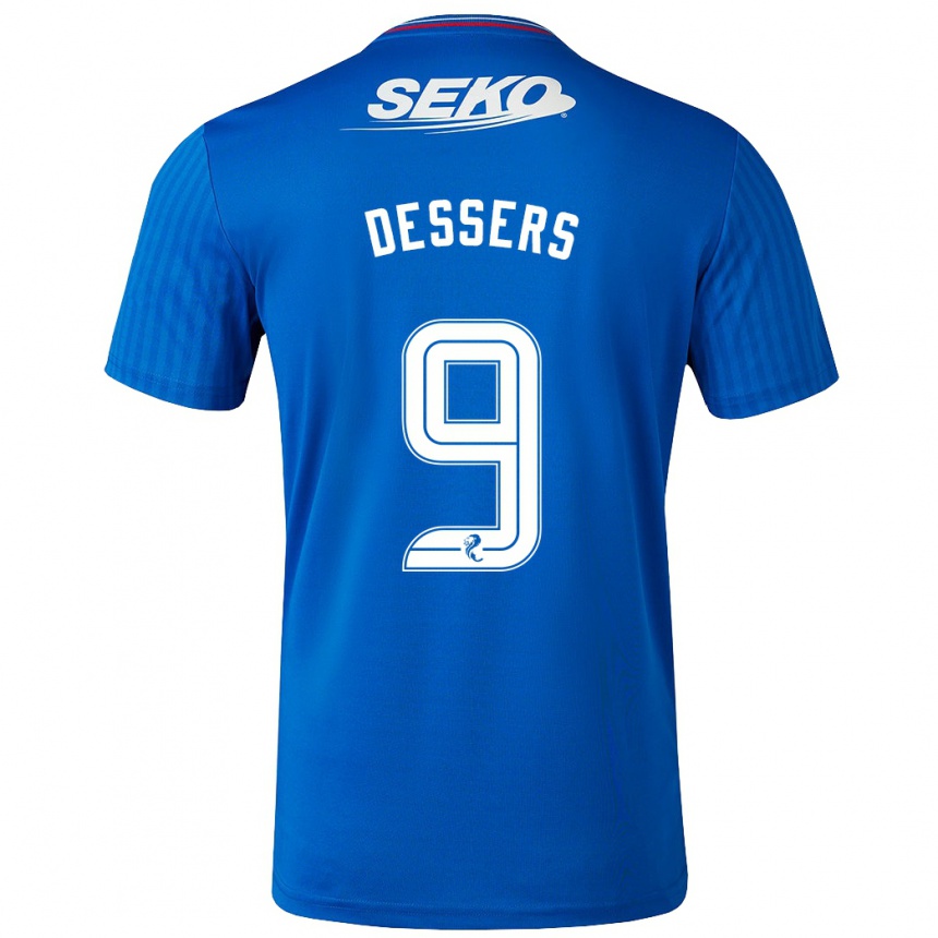 Kids Football Cyriel Dessers #9 Blue Home Jersey 2023/24 T-Shirt Canada