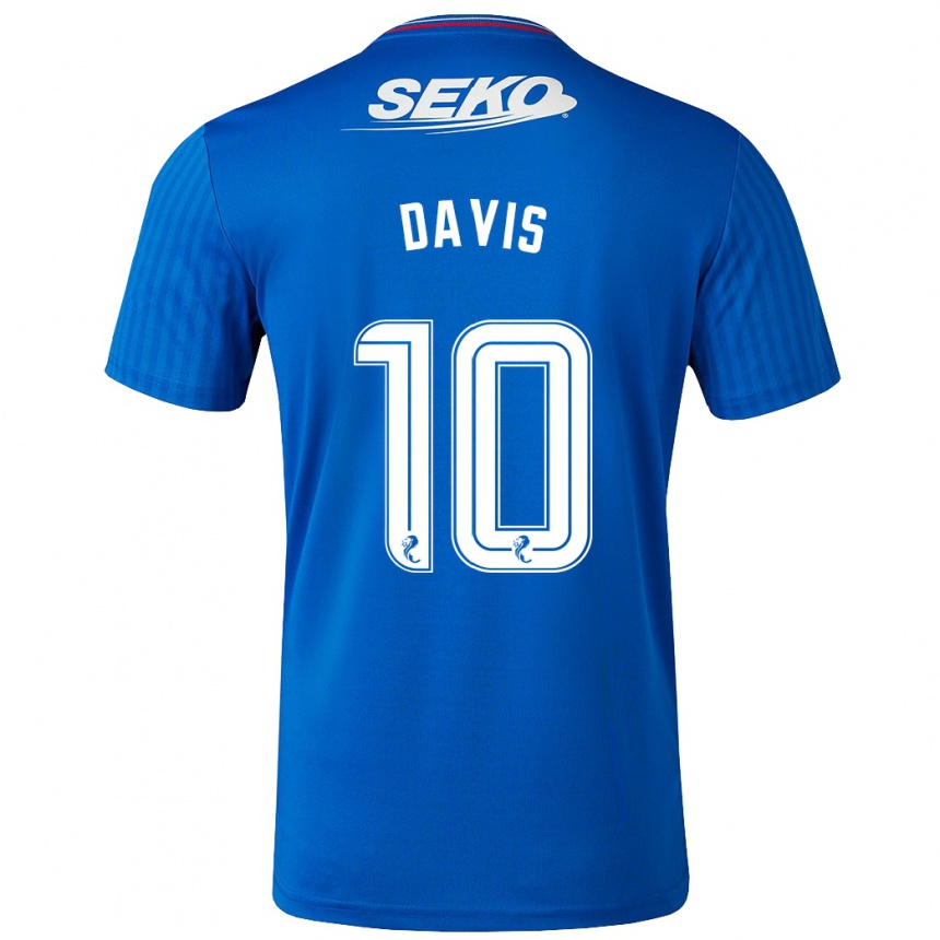 Kids Football Steven Davis #10 Blue Home Jersey 2023/24 T-Shirt Canada