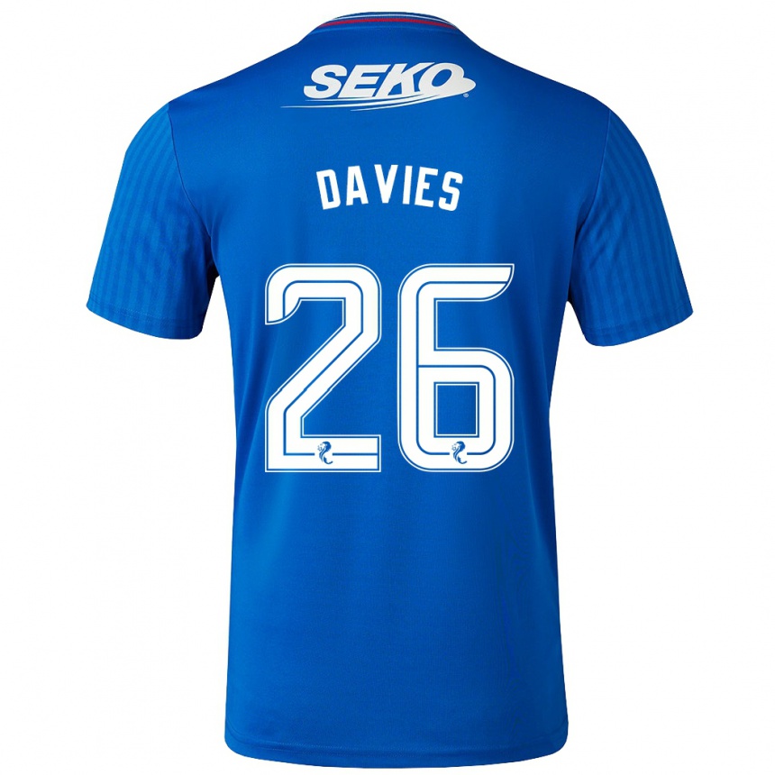 Kids Football Ben Davies #26 Blue Home Jersey 2023/24 T-Shirt Canada