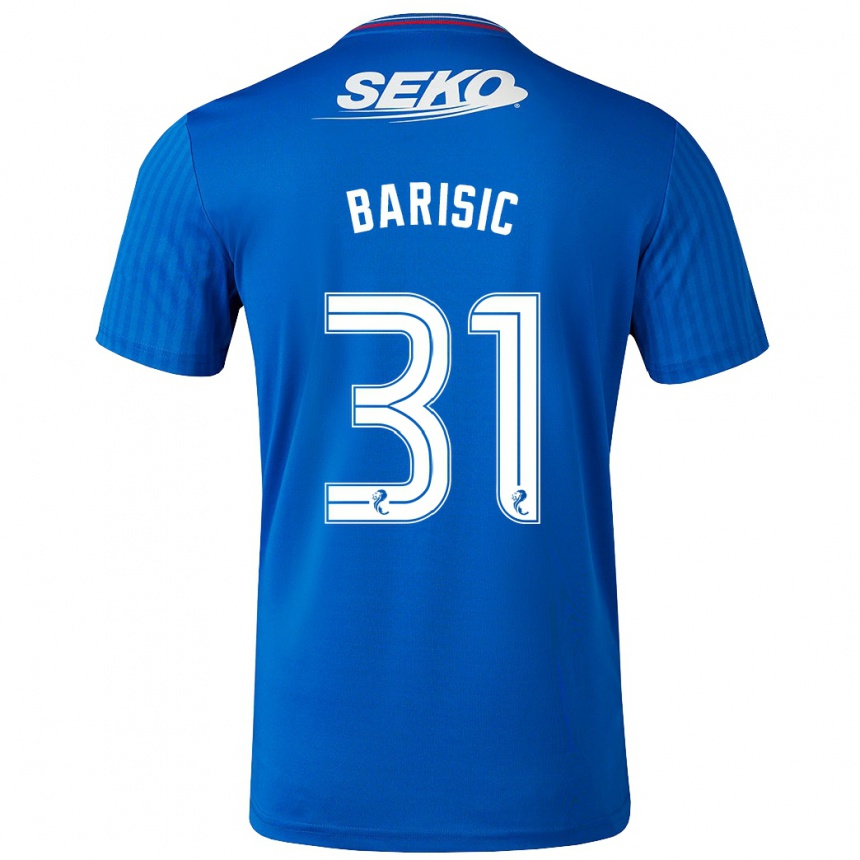 Kids Football Borna Barisic #31 Blue Home Jersey 2023/24 T-Shirt Canada