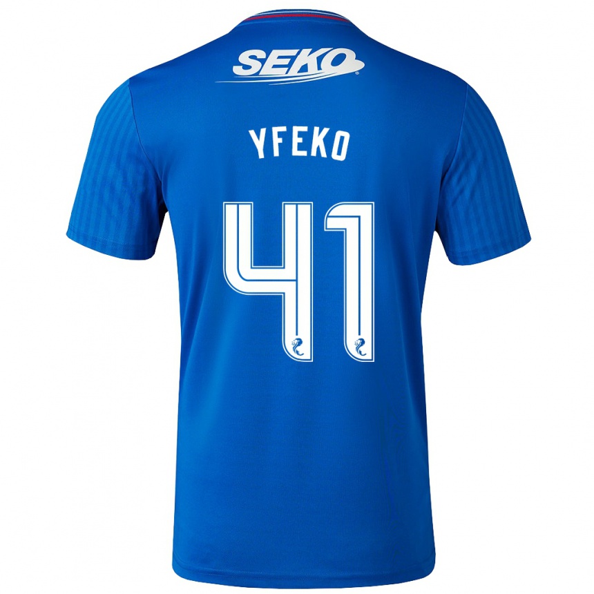 Kids Football Johnly Yfeko #41 Blue Home Jersey 2023/24 T-Shirt Canada