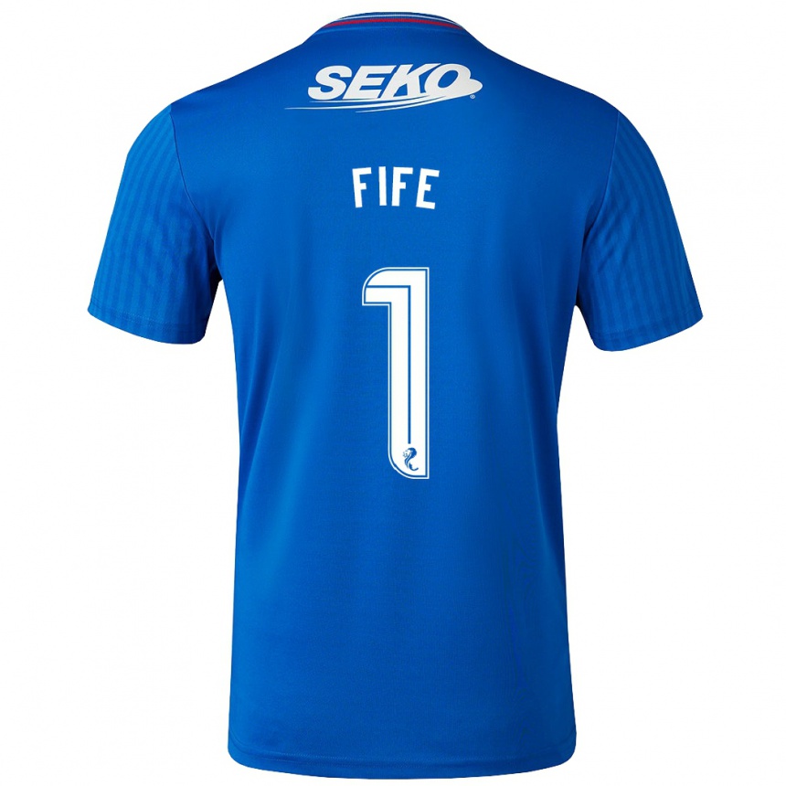 Kids Football Jenna Fife #1 Blue Home Jersey 2023/24 T-Shirt Canada