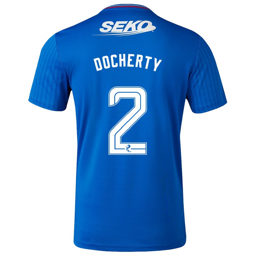 Kids Football Nicola Docherty #2 Blue Home Jersey 2023/24 T-Shirt Canada