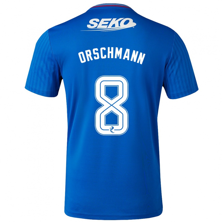 Enfant Football Maillot Dina Orschmann #8 Bleu Tenues Domicile 2023/24 Canada