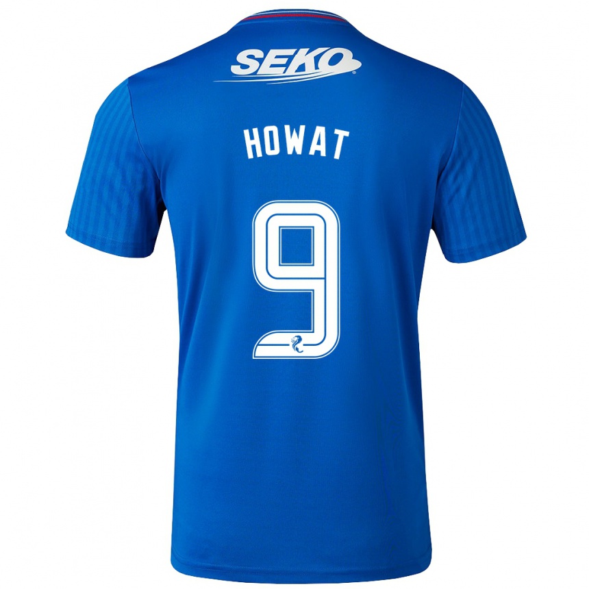 Kids Football Kirsty Howat #9 Blue Home Jersey 2023/24 T-Shirt Canada