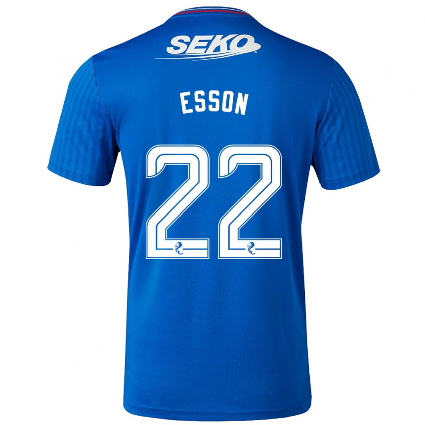 Kids Football Victoria Esson #22 Blue Home Jersey 2023/24 T-Shirt Canada