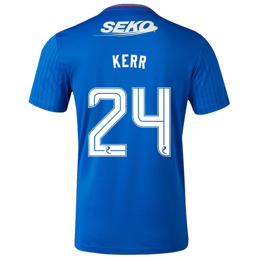 Kids Football Samantha Mary Kerr #24 Blue Home Jersey 2023/24 T-Shirt Canada