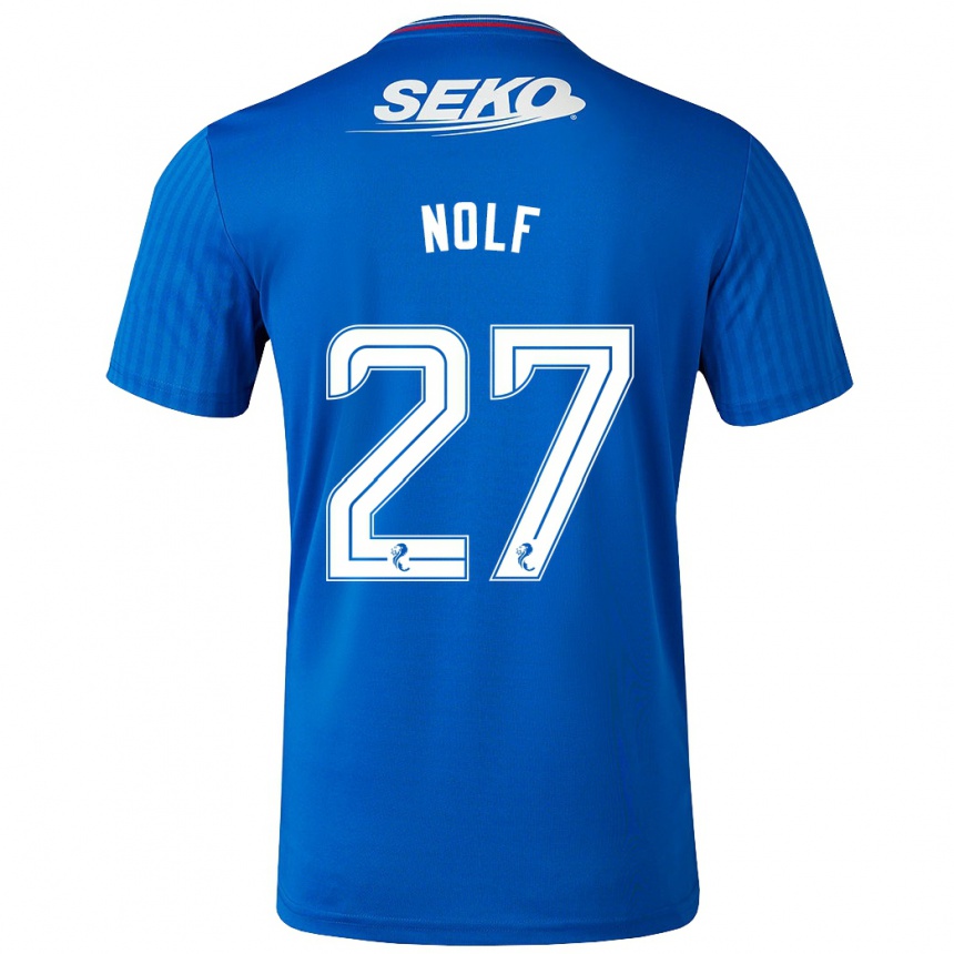 Kids Football Madeline Nolf #27 Blue Home Jersey 2023/24 T-Shirt Canada