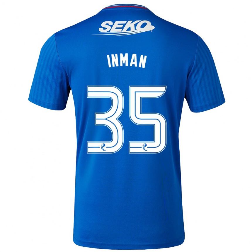 Kids Football Lucy Inman #35 Blue Home Jersey 2023/24 T-Shirt Canada