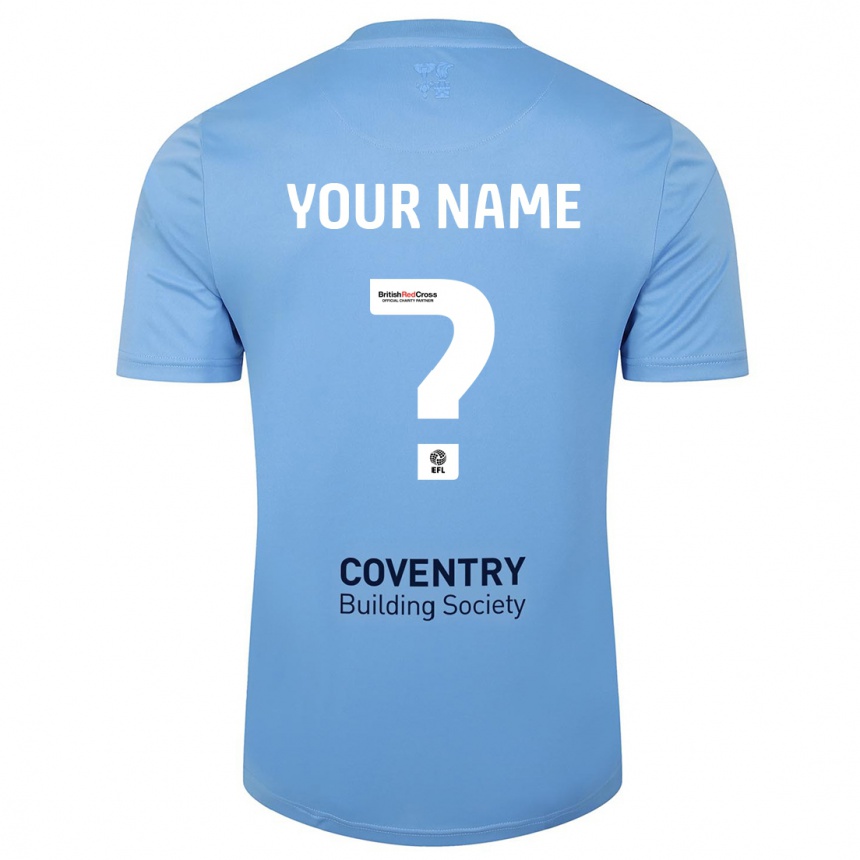 Kids Football Your Name #0 Sky Blue Home Jersey 2023/24 T-Shirt Canada