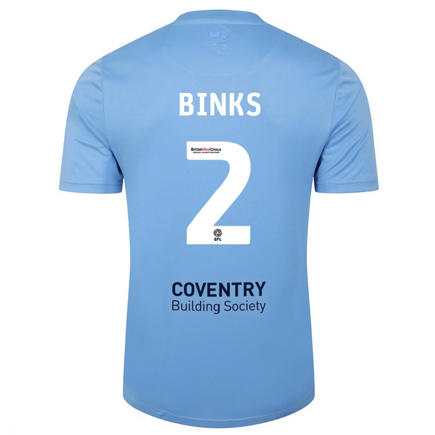 Kids Football Luis Binks #2 Sky Blue Home Jersey 2023/24 T-Shirt Canada